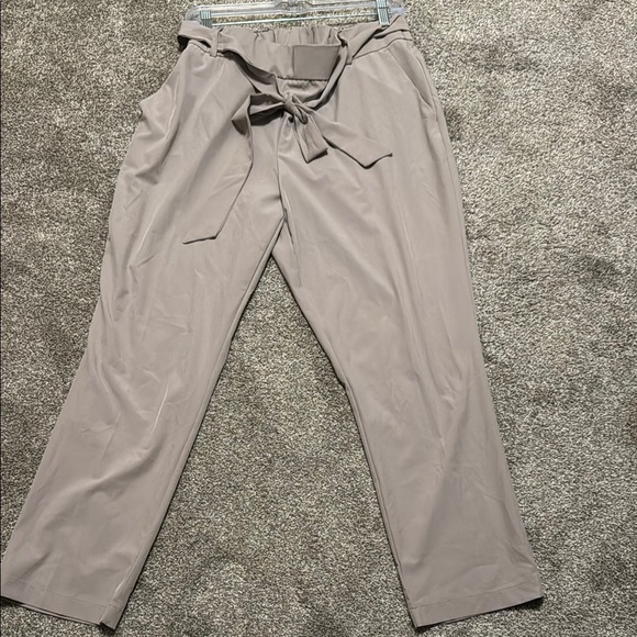 Counterparts Pants - Counterparts Women's Taupe Chinos with Tie Belt Waist 19”